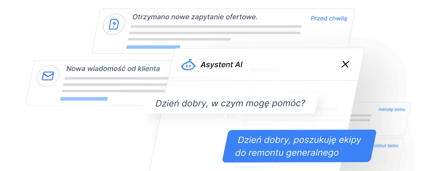 Interfejs czatu Asystent.cloud na urządzeniu mobilnym - demonstracja rozmowy z AI asystentem
